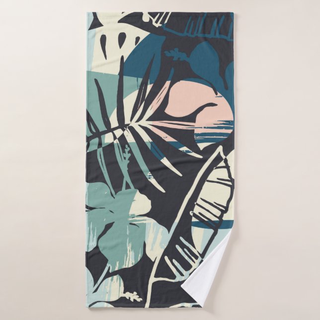 Seamless exotic pattern with tropical plants and a bath towel (Bath Towel)