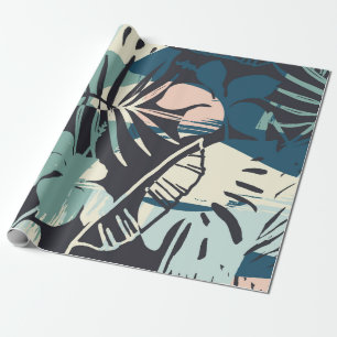 Seamless exotic pattern with tropical plants and a wrapping paper