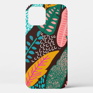 Seamless exotic pattern with tropical plants. vint iPhone 12 case