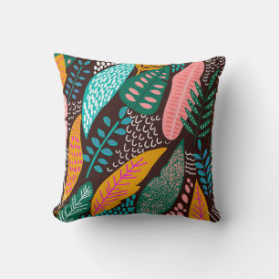 Seamless exotic pattern with tropical plants. vint cushion
