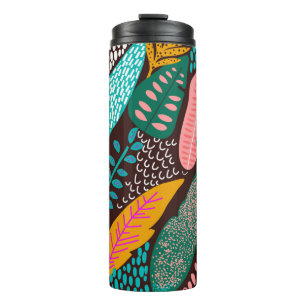 Seamless exotic pattern with tropical plants. vint thermal tumbler
