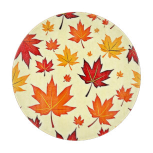 Seamless Fall Foliage Design Cutting Board