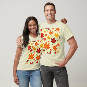Seamless Fall Foliage Design T-Shirt