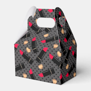 Seamless fashion cosmetic red lipstick polka dots favour box