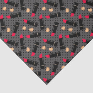 Seamless fashion cosmetic red lipstick polka dots tissue paper