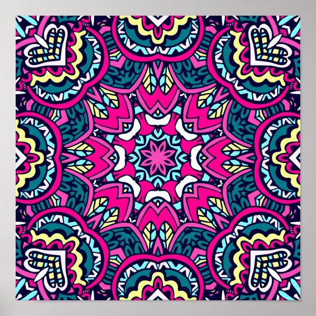 Seamless Festive Boho Mandala Poster (Front)