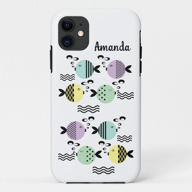 Seamless fish abstract scandinavian modern marine  Case-Mate iPhone case (Back)