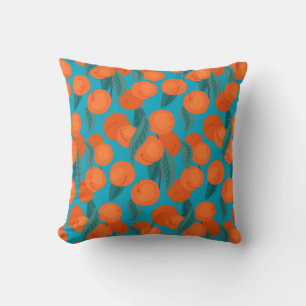 Seamless flat pattern with peaches on branches  cushion