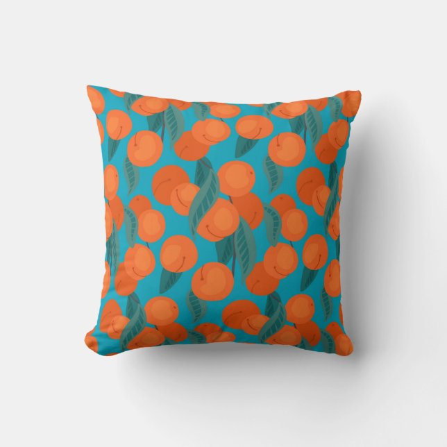 Seamless flat pattern with peaches on branches  cushion (Front)