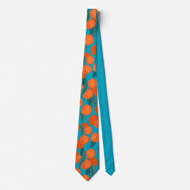 Seamless flat pattern with peaches on branches   tie (Front)