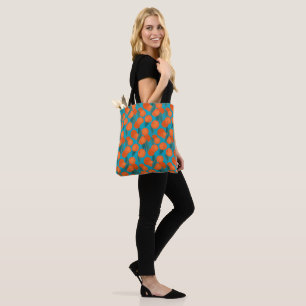 Seamless flat pattern with peaches on branches tote bag