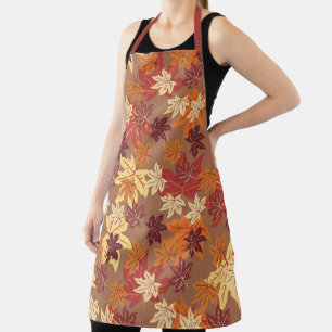 Seamless Floral Autumn Leaves Pattern Apron