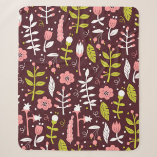 Seamless Floral Background. vintage Pattern in Doo Sherpa Blanket