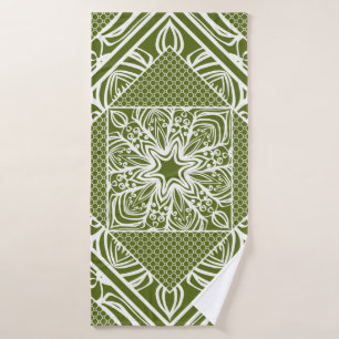 Seamless floral geometric pattern. Vintage illustr Bath Towel