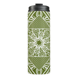 Seamless floral geometric pattern. Vintage illustr Thermal Tumbler