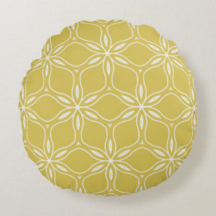 Seamless floral geometric patterns. Texture vintag Round Cushion