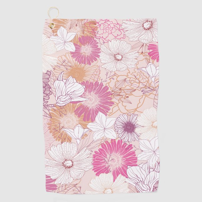 Seamless Floral  Golf Towel (Front)