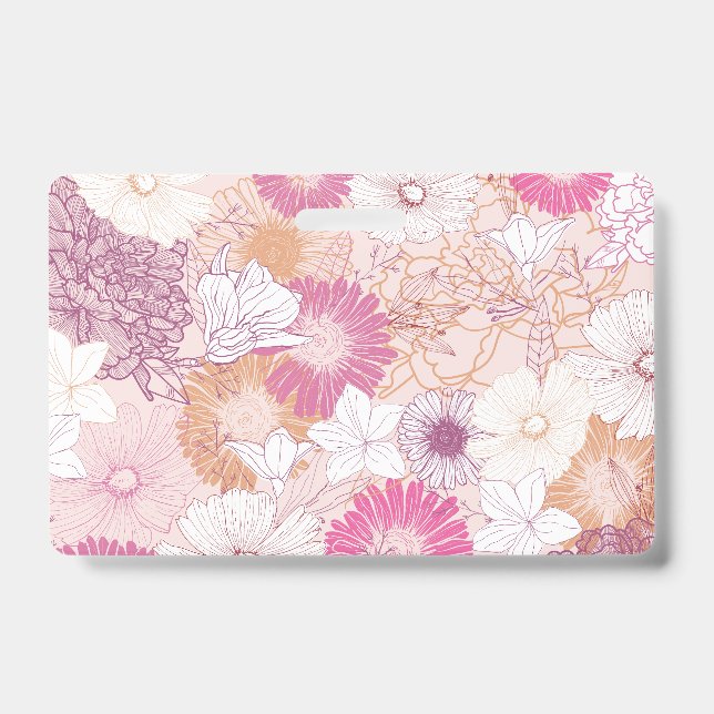 Seamless Floral  ID Badge (Front)