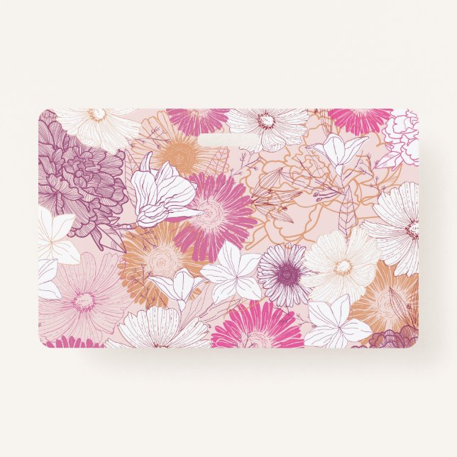 Seamless Floral  ID Badge (Back)