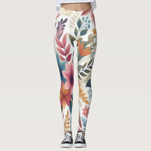 Seamless floral  leggings (Front)
