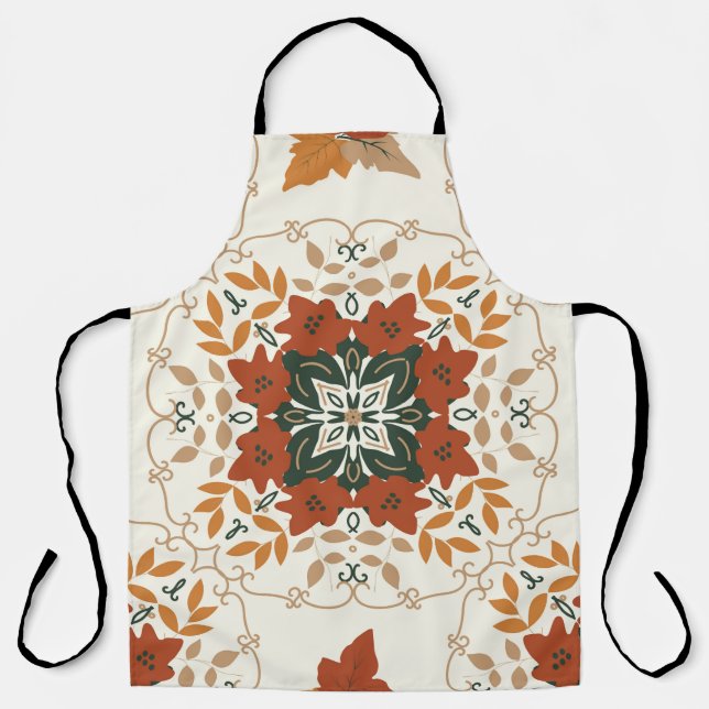 Seamless floral natural abstract geometric pattern apron (Front)