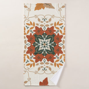 Seamless floral natural abstract geometric pattern bath towel
