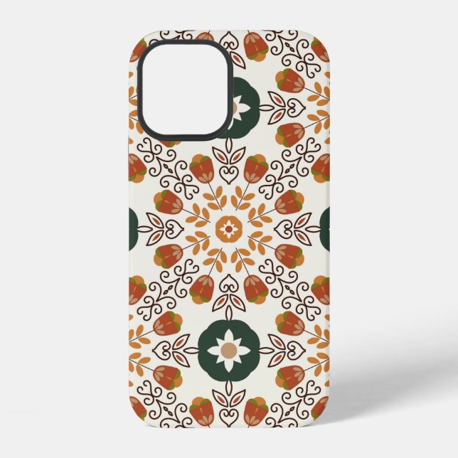 Seamless floral natural abstract geometric pattern iPhone case (Back)