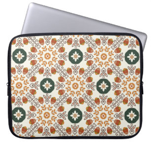 Seamless floral natural abstract geometric pattern laptop sleeve
