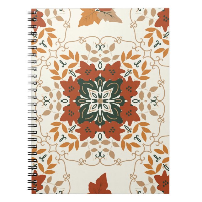 Seamless floral natural abstract geometric pattern notebook (Front)