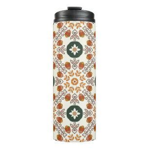 Seamless floral natural abstract geometric pattern thermal tumbler