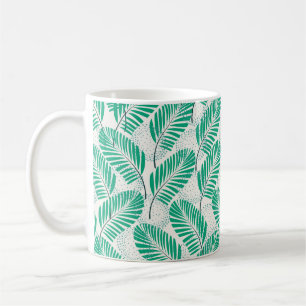 Seamless floral natural abstract pattern on white  coffee mug