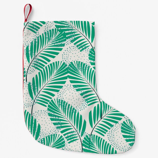 Seamless floral natural abstract pattern on white  small christmas stocking (Front)