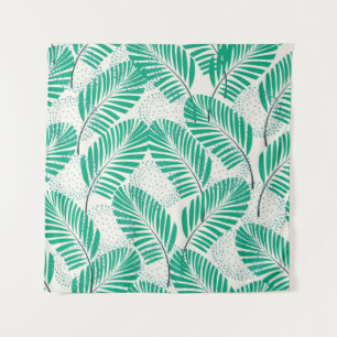Seamless floral natural abstract pattern on white  tapestry