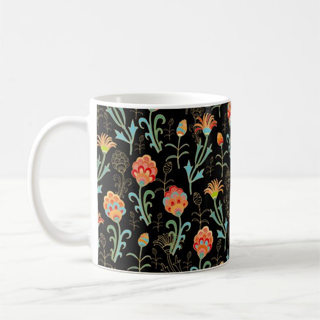 Seamless floral orient print coffee mug (Left)