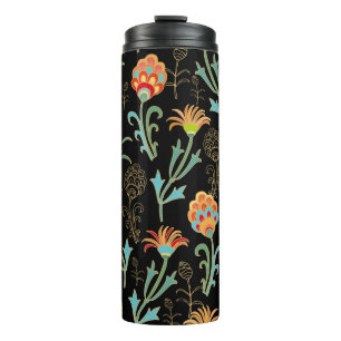 Seamless floral orient print thermal tumbler