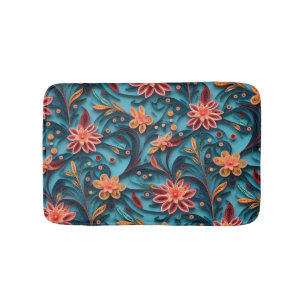 Seamless floral paper pattern Bath Mat