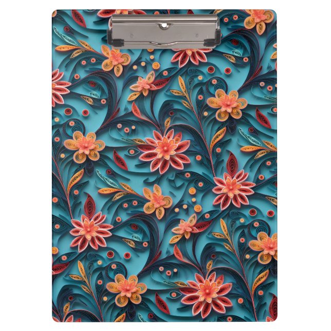 Seamless floral paper pattern Clipboard (Front)