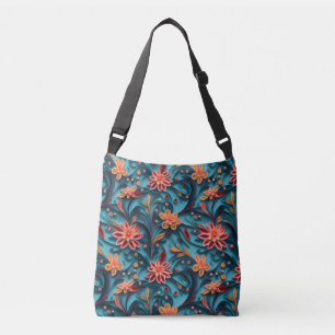 Seamless floral paper pattern cross body bag