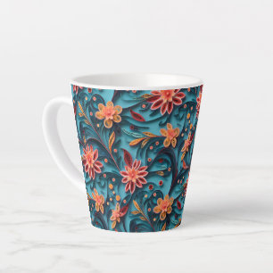 Seamless floral paper pattern Latte Mug