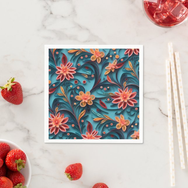 Seamless floral paper pattern Paper Napkin (Insitu)