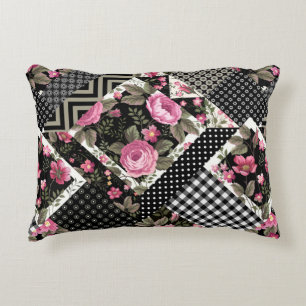 seamless floral patchwork pattern with geometrical decorative cushion