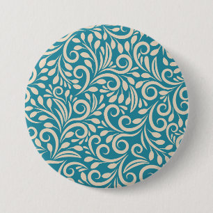 Seamless floral pattern 7.5 cm round badge