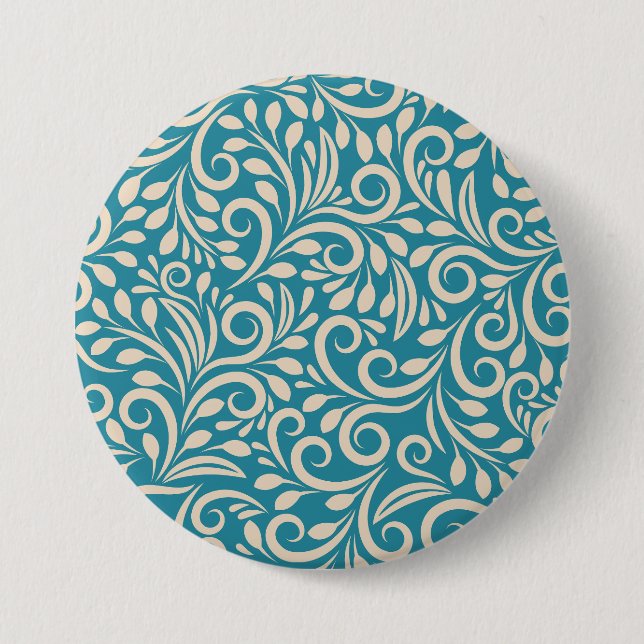 Seamless floral pattern 7.5 cm round badge (Front)