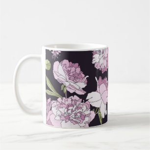Seamless floral pattern - a bouquet of peonies. Be Coffee Mug
