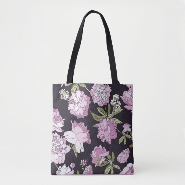 Seamless floral pattern - a bouquet of peonies. Be Tote Bag (Front)