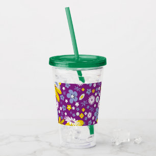 Seamless Floral Pattern Acrylic Tumbler