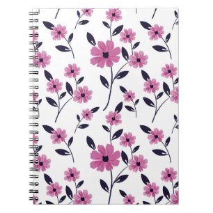 Seamless floral Pattern background,  hand drawn fl Notebook