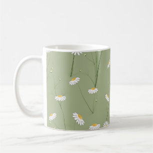 Seamless floral pattern background with cosmos flo coffee mug