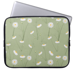 Seamless floral pattern background with cosmos flo laptop sleeve