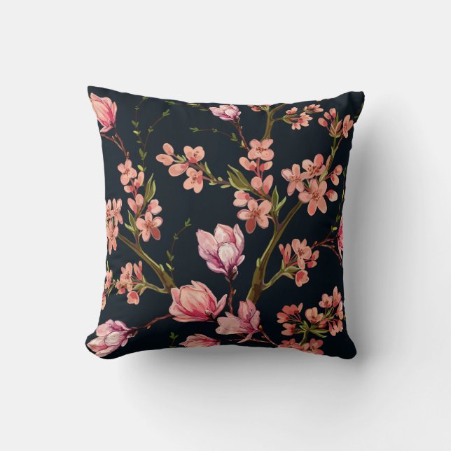 Seamless floral pattern background with hand drawn cushion (Front)